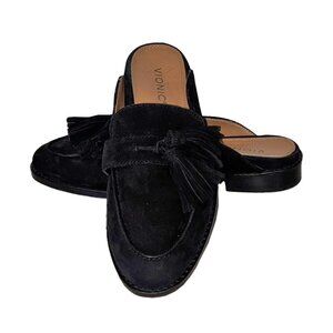 Vionic Reagan Black Suede Tasseled Mules / Loafers - Size 8